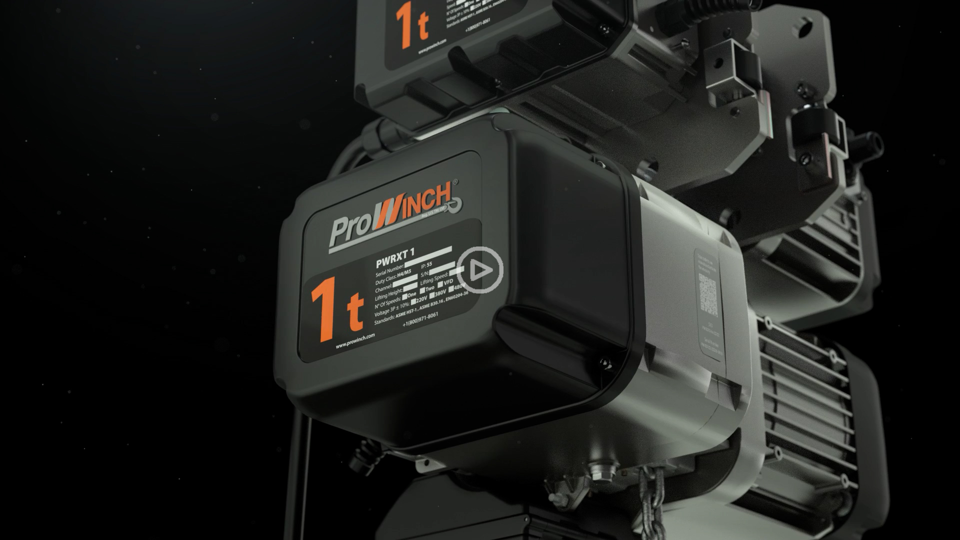 1 ton Electric Chain Hoist w/ Power Trolley Variable Speed 110